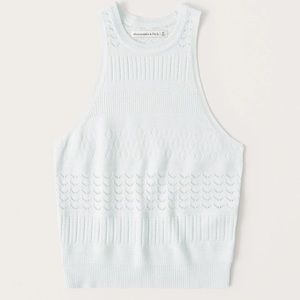 ABERCROMBIE POINTELLE HIGH NECK TANK/TOP KNIT